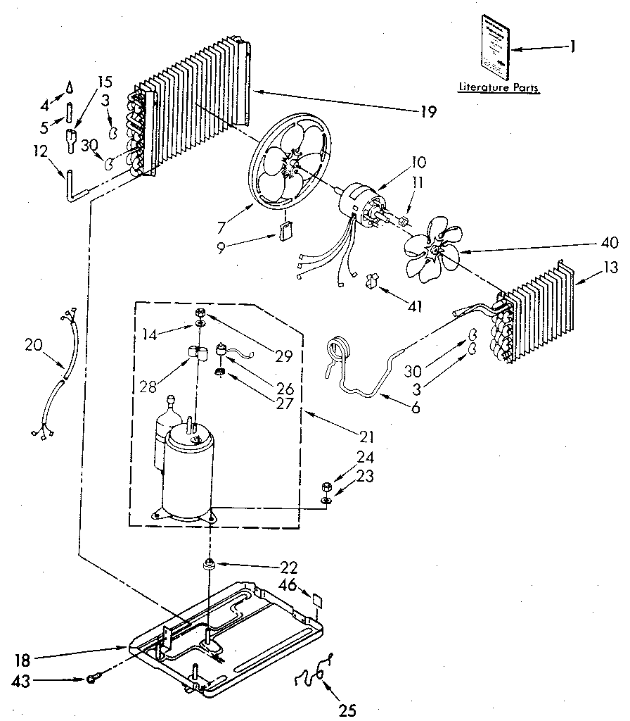 Unit Diagram and Parts List for 1068750513-AC  Kenmore Air Conditioner