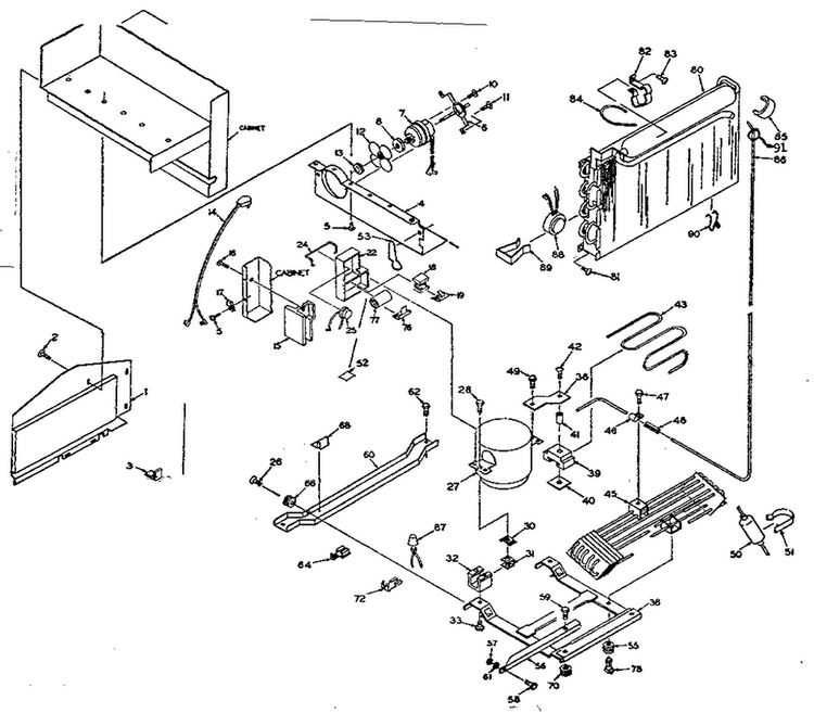 Unit Parts Diagram and Parts List for 106S14FL1  Kenmore Refrigerator