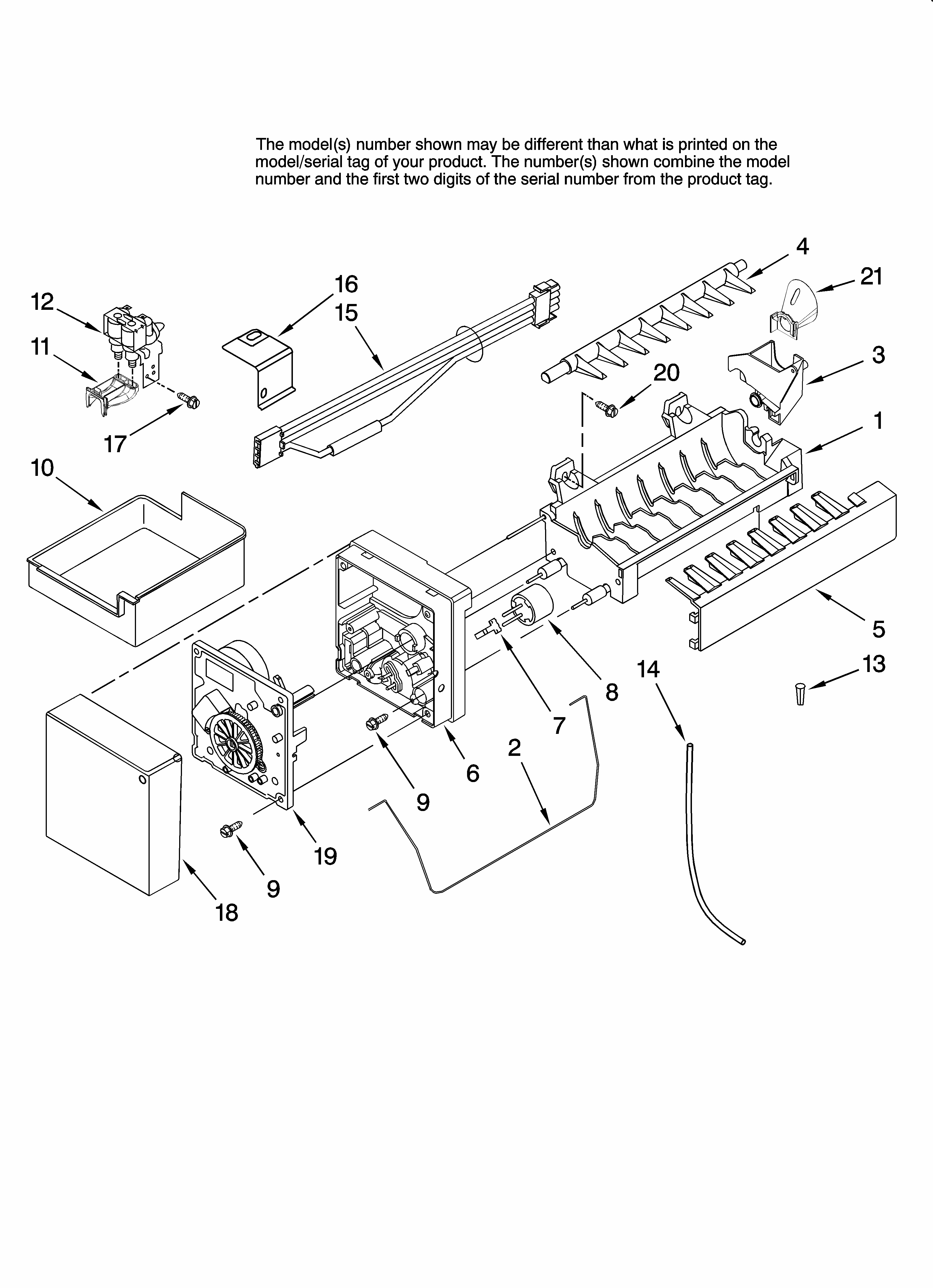 Icemaker Parts, Optional Parts (not Included) Diagram and Parts List for GB9SHKXMQ13  Whirlpool Refrigerator
