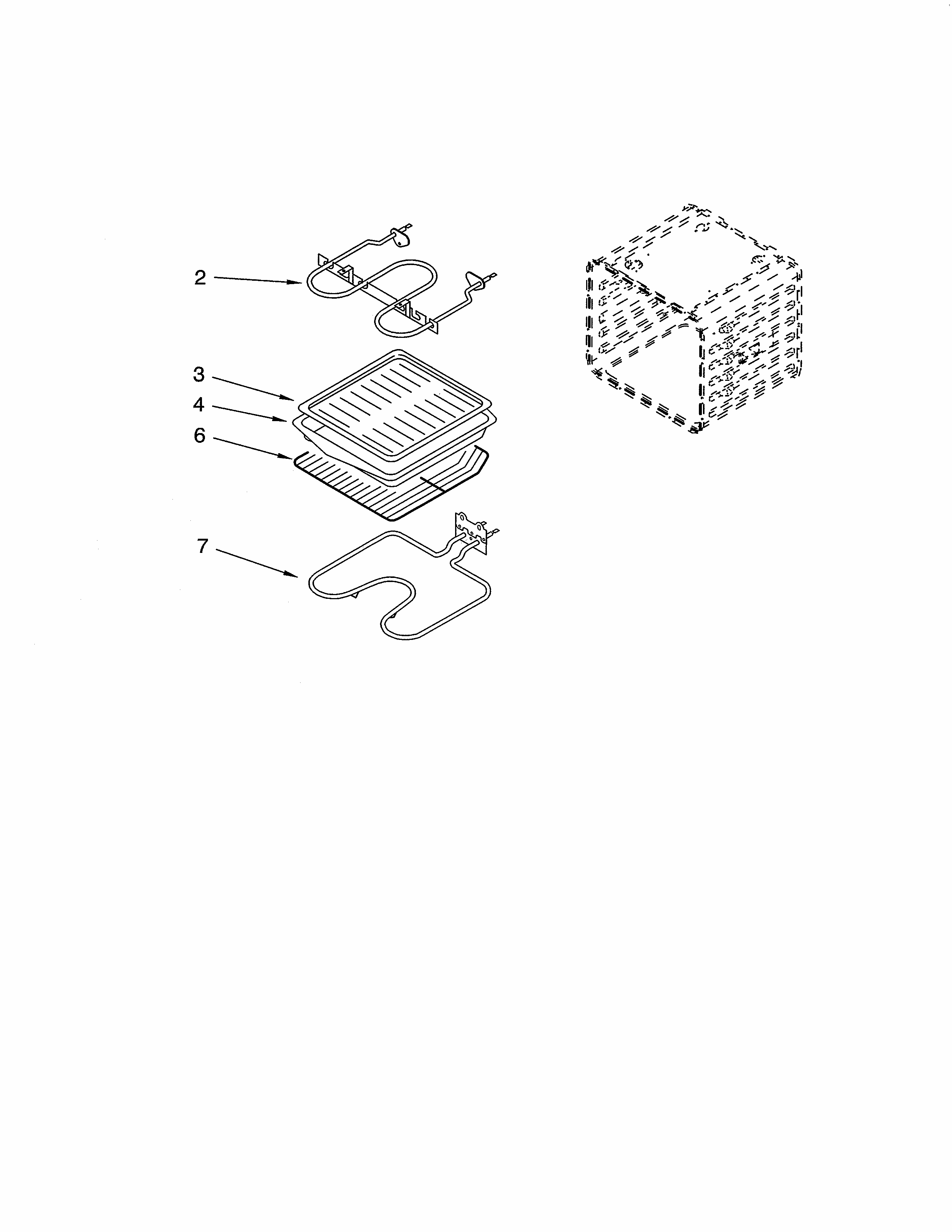 Internal Oven Diagram and Parts List for IBS330PRS00  Whirlpool Wall Oven