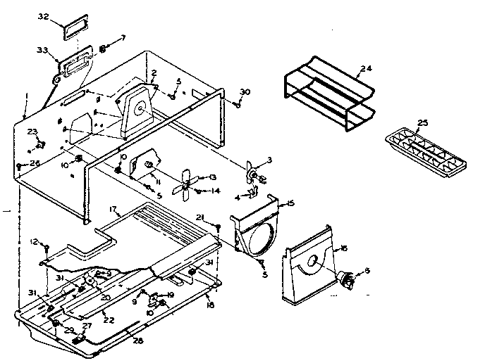 Freezer Parts Diagram and Parts List for 106T14EL1  Kenmore Refrigerator