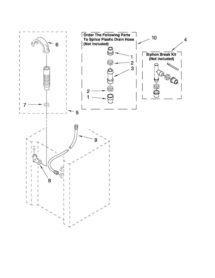 Water System Parts Diagram and Parts List for 11088732799  Kenmore Washer Dryer Combo