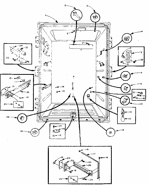 Upper Liner Parts Diagram and Parts List for 106M13E-F  Kenmore Refrigerator