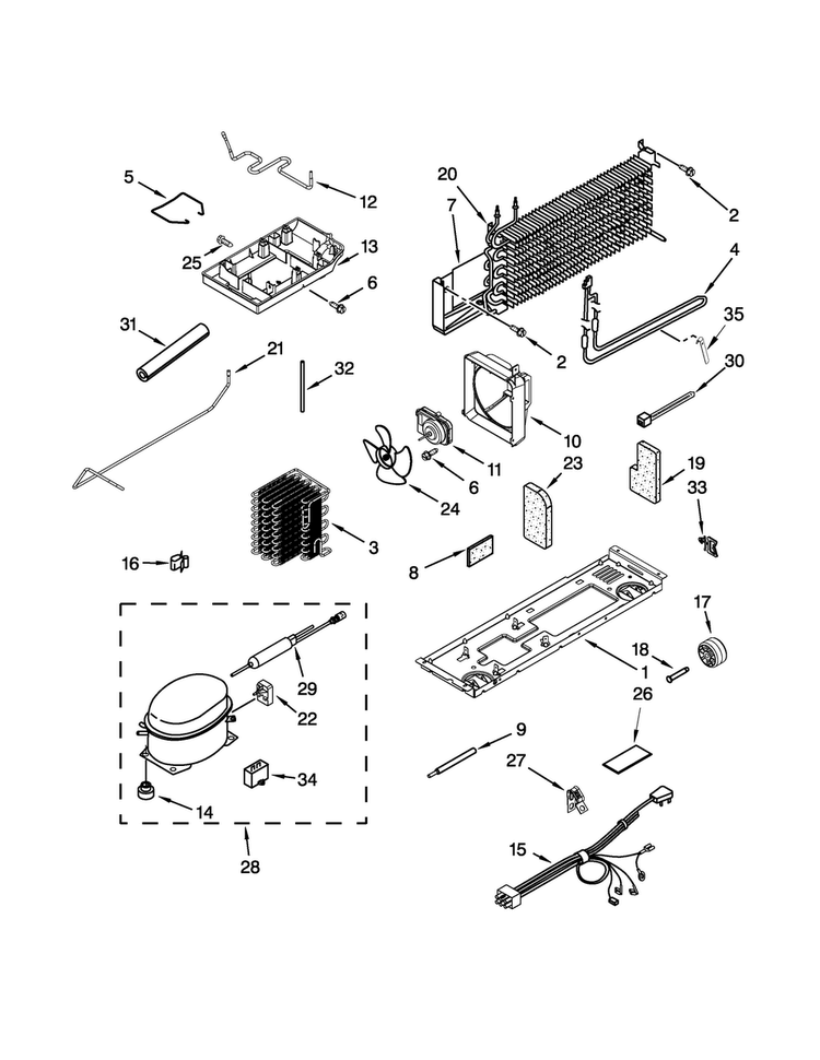 Unit Parts Diagram and Parts List for W8RXEGMWD02  Whirlpool Refrigerator