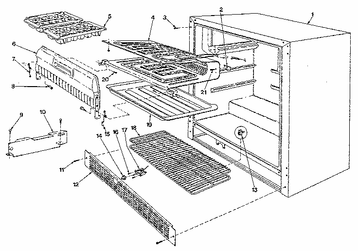 Liner Diagram and Parts List for 80RF  Whirlpool Refrigerator