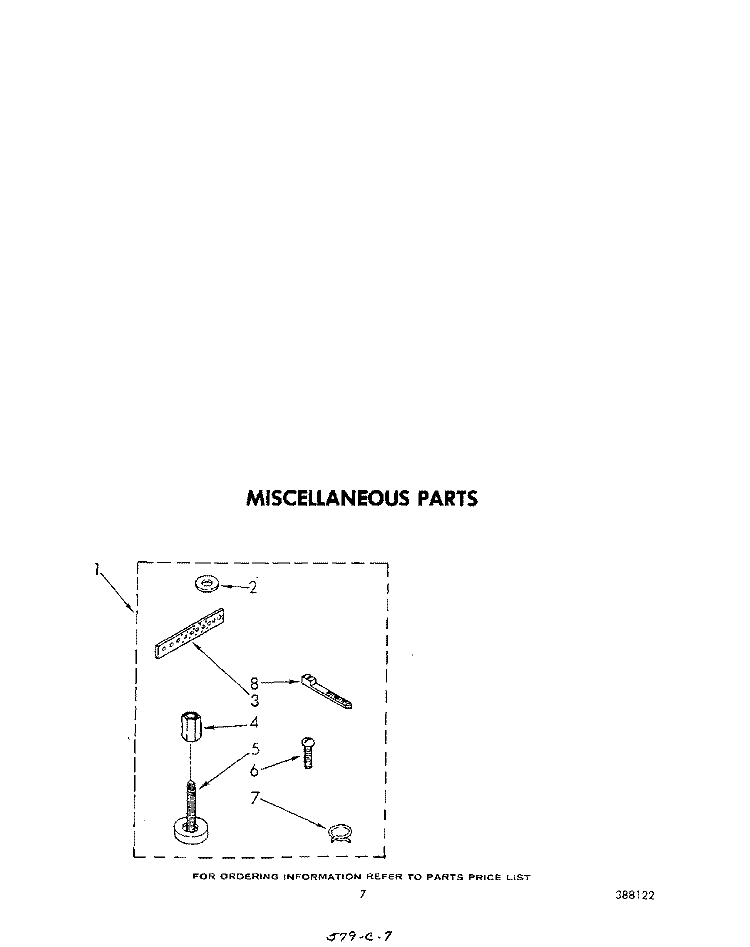 MISCELLANEOUS Diagram and Parts List for LA3300XPW3  Whirlpool Washer