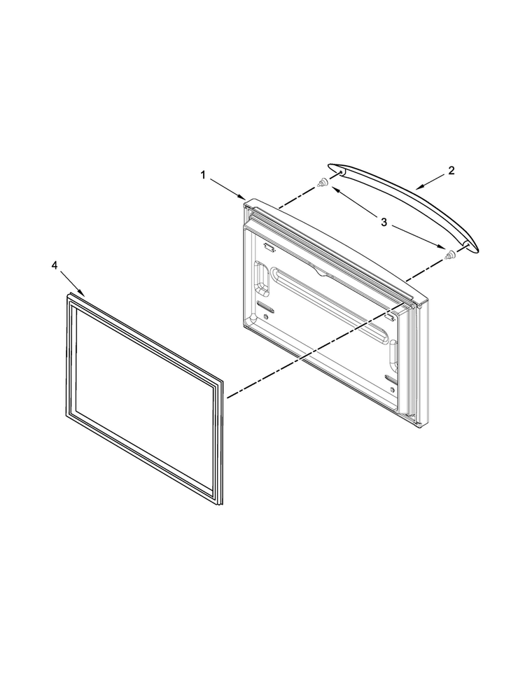 Freezer Door Parts Diagram and Parts List for WRF540CWBW01  Whirlpool Refrigerator