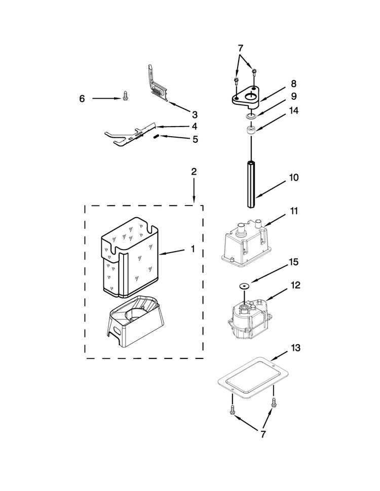 Motor And Ice Container Parts Diagram and Parts List for KBSD508ESS00  KitchenAid Refrigerator