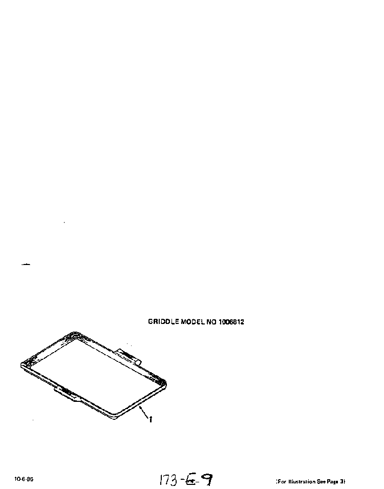 Griddle Diagram and Parts List for 1355*3A  Roper Range