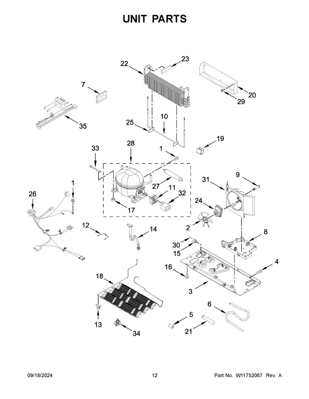 07 - Unit Parts Diagram and Parts List for WRMF3636RW00  Whirlpool Refrigerator