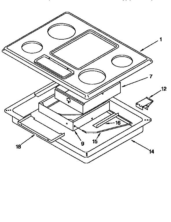 Cooktop Diagram and Parts List for KECG260SHW6  KitchenAid Cooktop