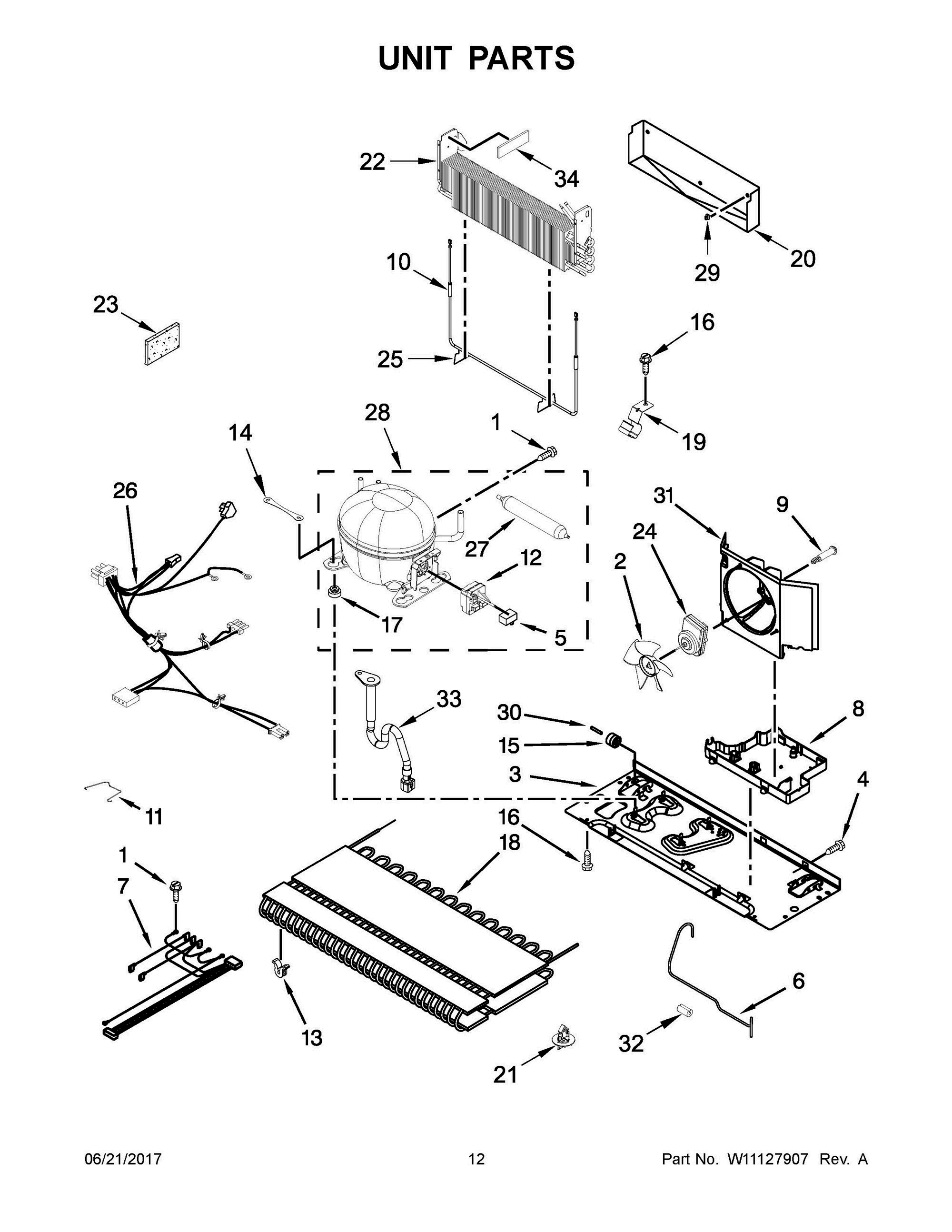07 - UNIT PARTS Diagram and Parts List for WRF532SNHW00  Whirlpool Refrigerator