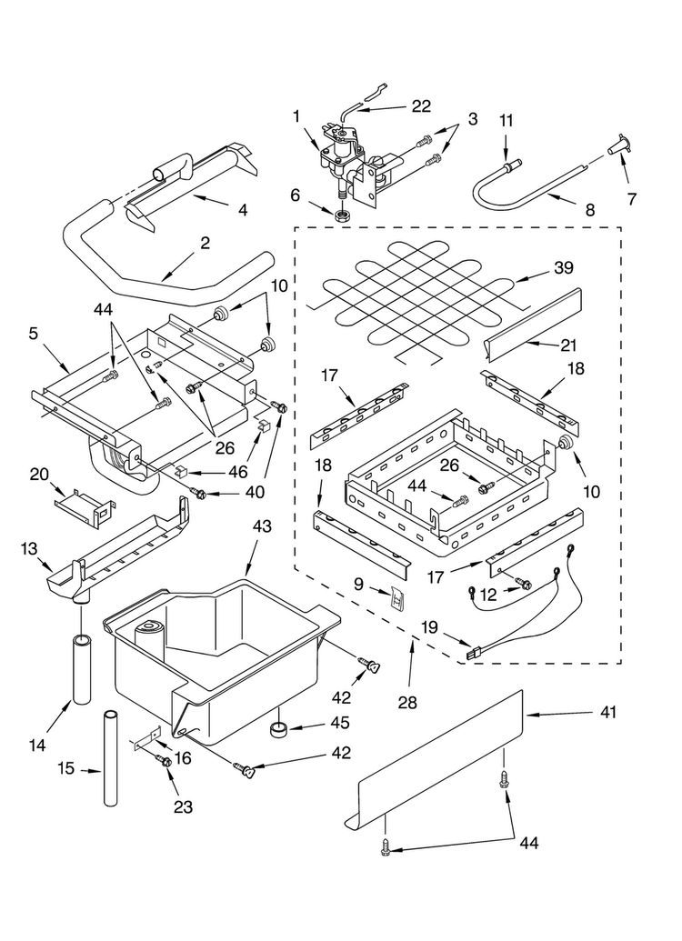 Evaporator Ice Cutter Grid And Water Parts Diagram and Parts List for 8198549  KitchenAid Ice Maker