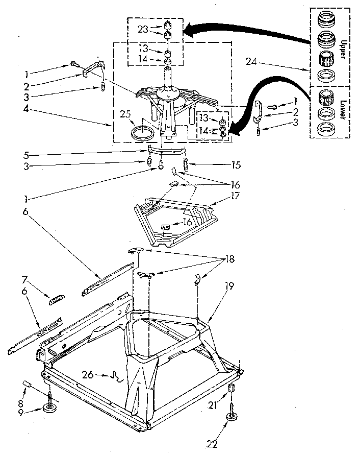Machine Base Diagram and Parts List for LA5300XSN2  Whirlpool Washer