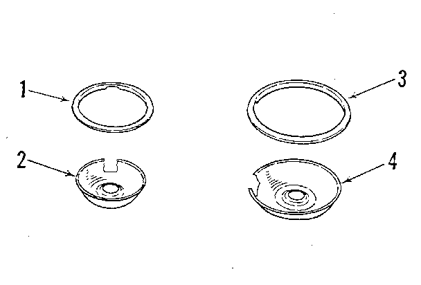 Optional  Drip Pans And Rings Diagram and Parts List for 8068410  Roper Range