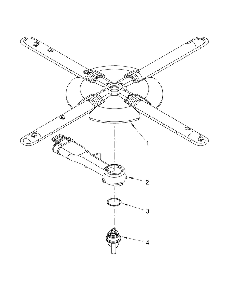 Lower Washarm Parts Diagram and Parts List for KUDS35FXBLA  KitchenAid Dishwasher
