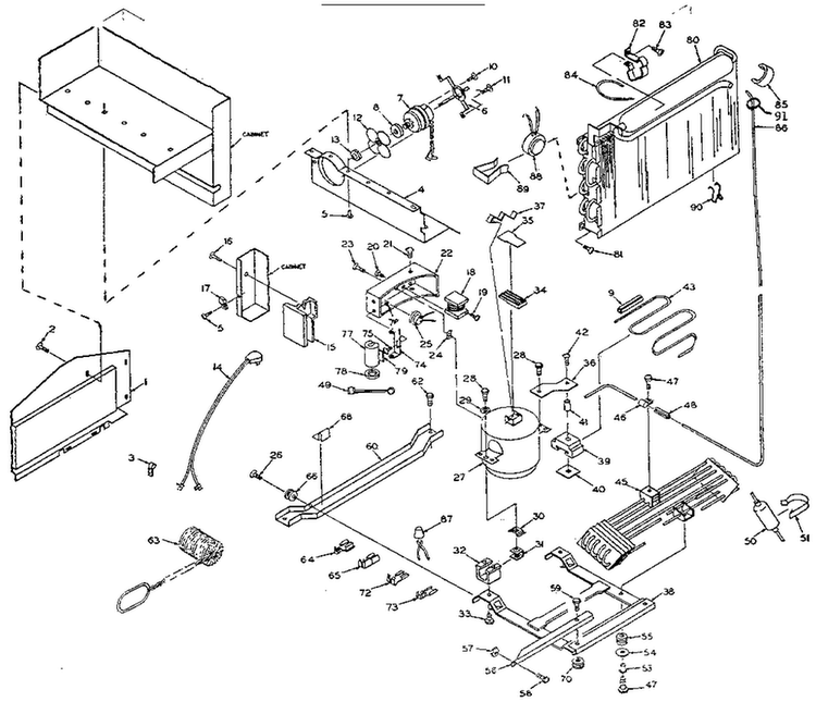 Unit Parts Diagram and Parts List for 106R16G1M  Kenmore Refrigerator