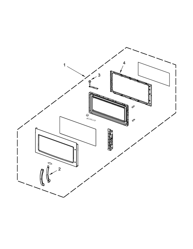 Door Parts Diagram and Parts List for WMH1164XWS6  Whirlpool Microwave