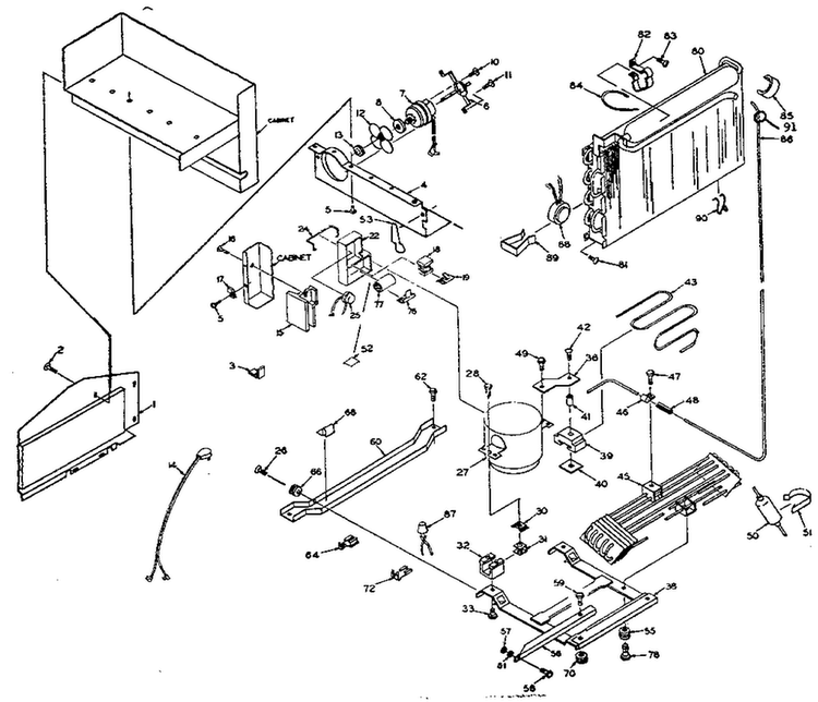 Unit Parts Diagram and Parts List for 106S14FL  Kenmore Refrigerator