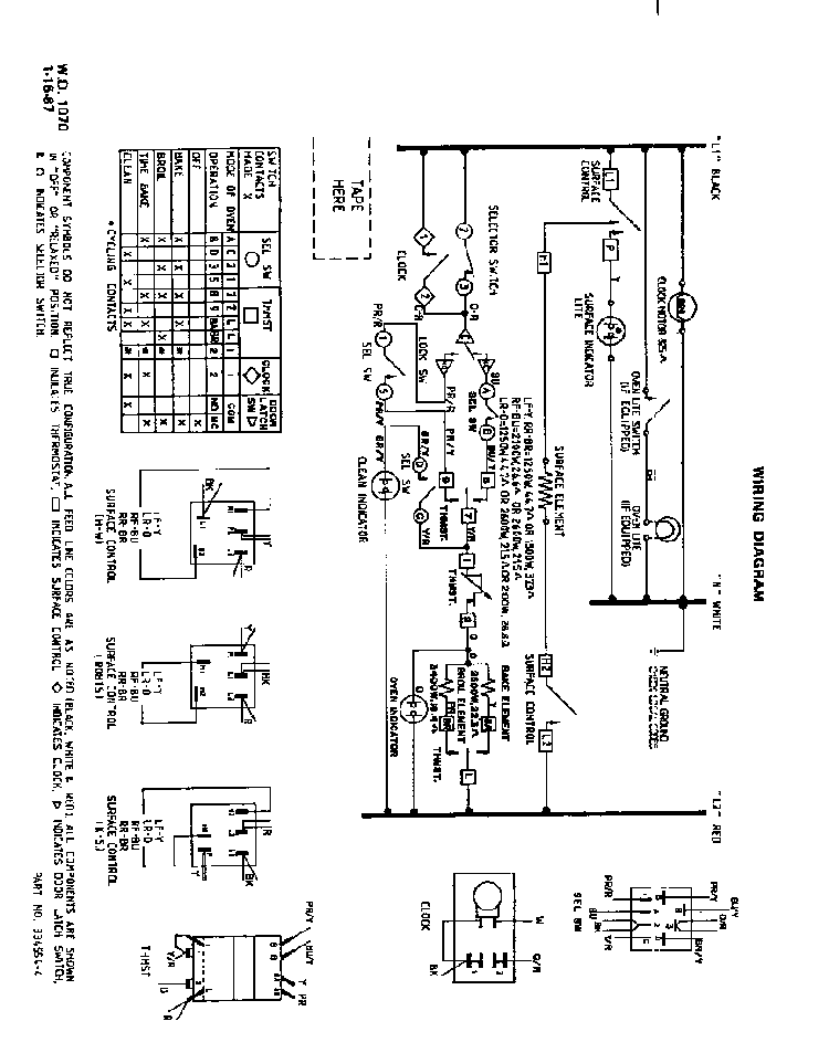 Wiring Diagram Diagram and Parts List for F9107*0  Roper Range