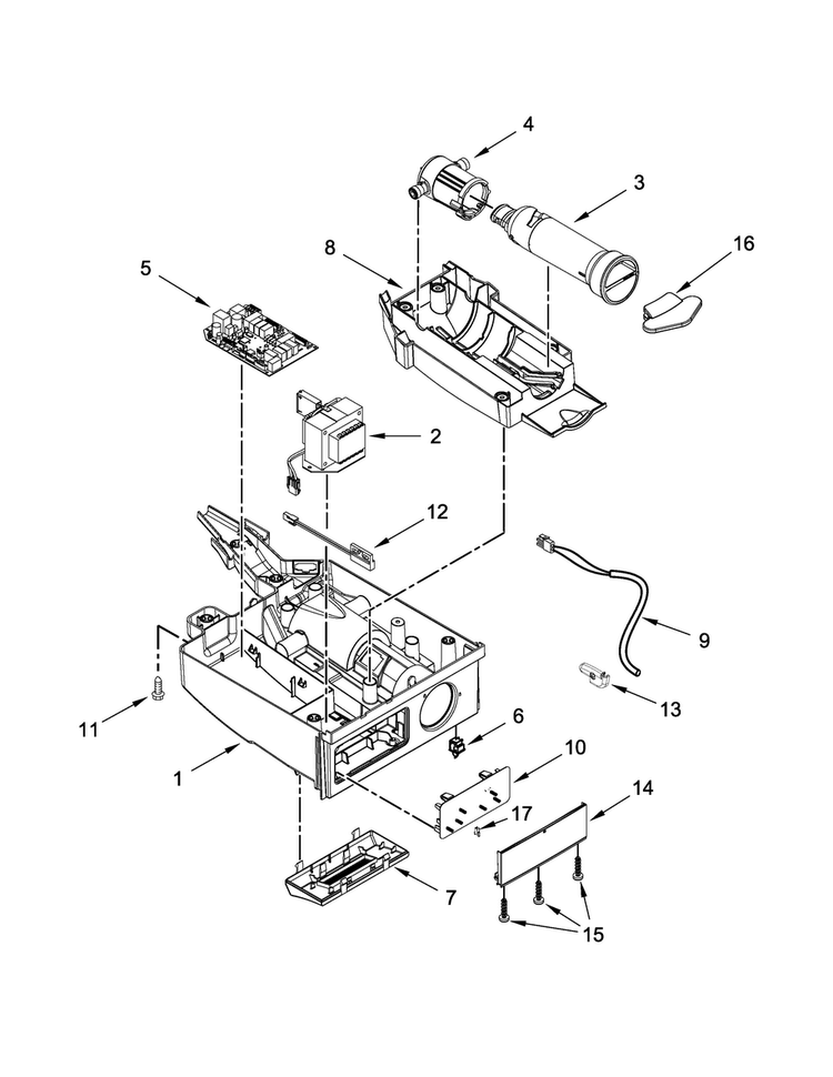 Control Panel Parts Diagram and Parts List for KUIX505ESS0  KitchenAid Ice Maker