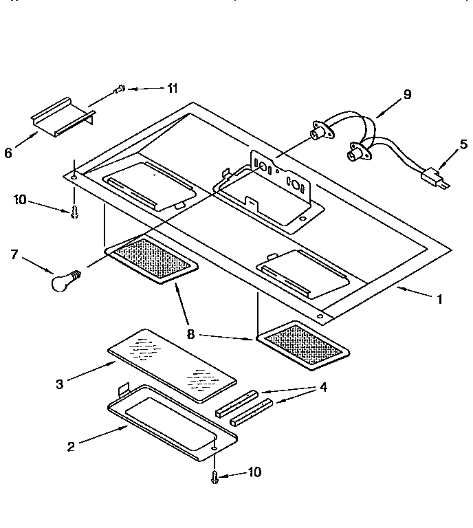 Ventilation Diagram and Parts List for MH7155XBZ0  Whirlpool Microwave