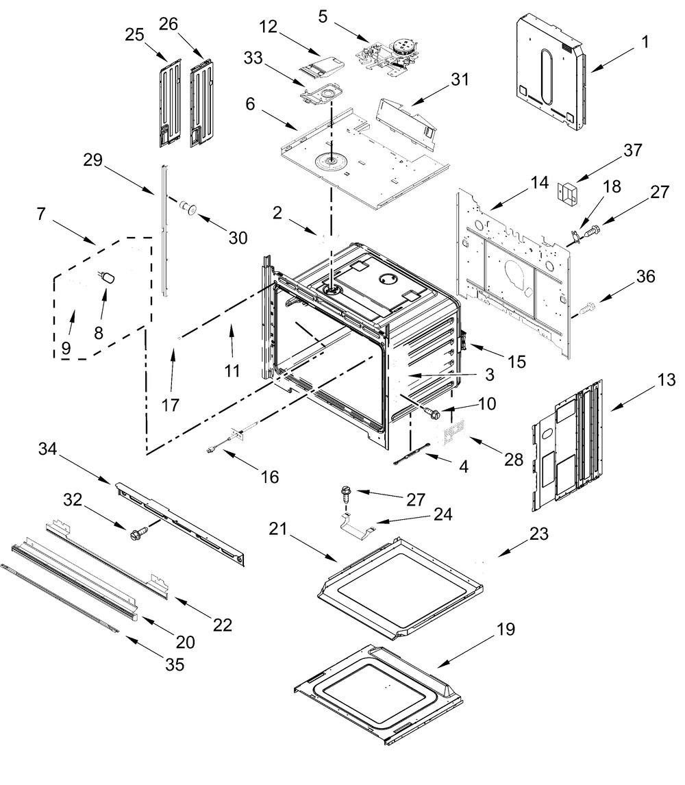 Oven Parts Diagram and Parts List for JOESC330RM00  Whirlpool Wall Oven