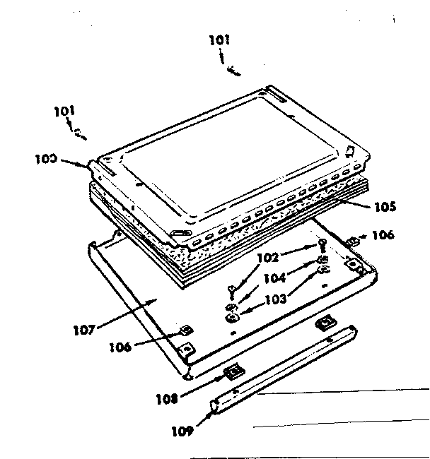 Solid Panel Oven Door Diagram and Parts List for 1554507011  Kenmore Range