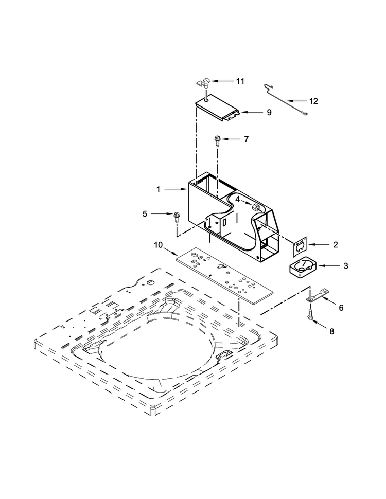 Meter Case Parts Diagram and Parts List for XCAE2763BQ0  Whirlpool Washer