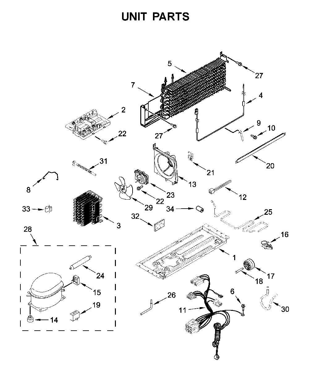 Unit parts Diagram and Parts List for WRT518SZKV00  Whirlpool Refrigerator