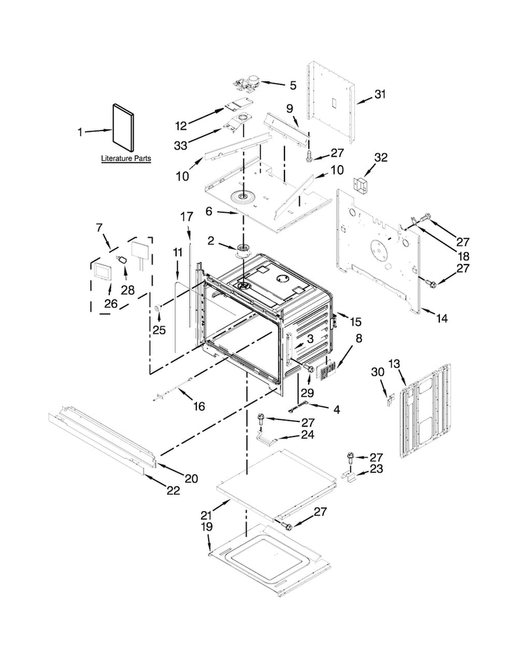 Lower Oven Parts Diagram and Parts List for KEBS207BSS01  KitchenAid Wall Oven