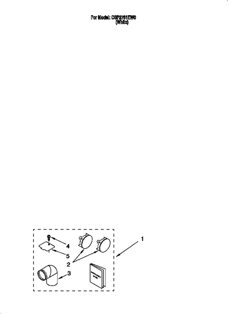 Diagram 2 Diagram and Parts List for CSP2761EW0  Whirlpool Dryer