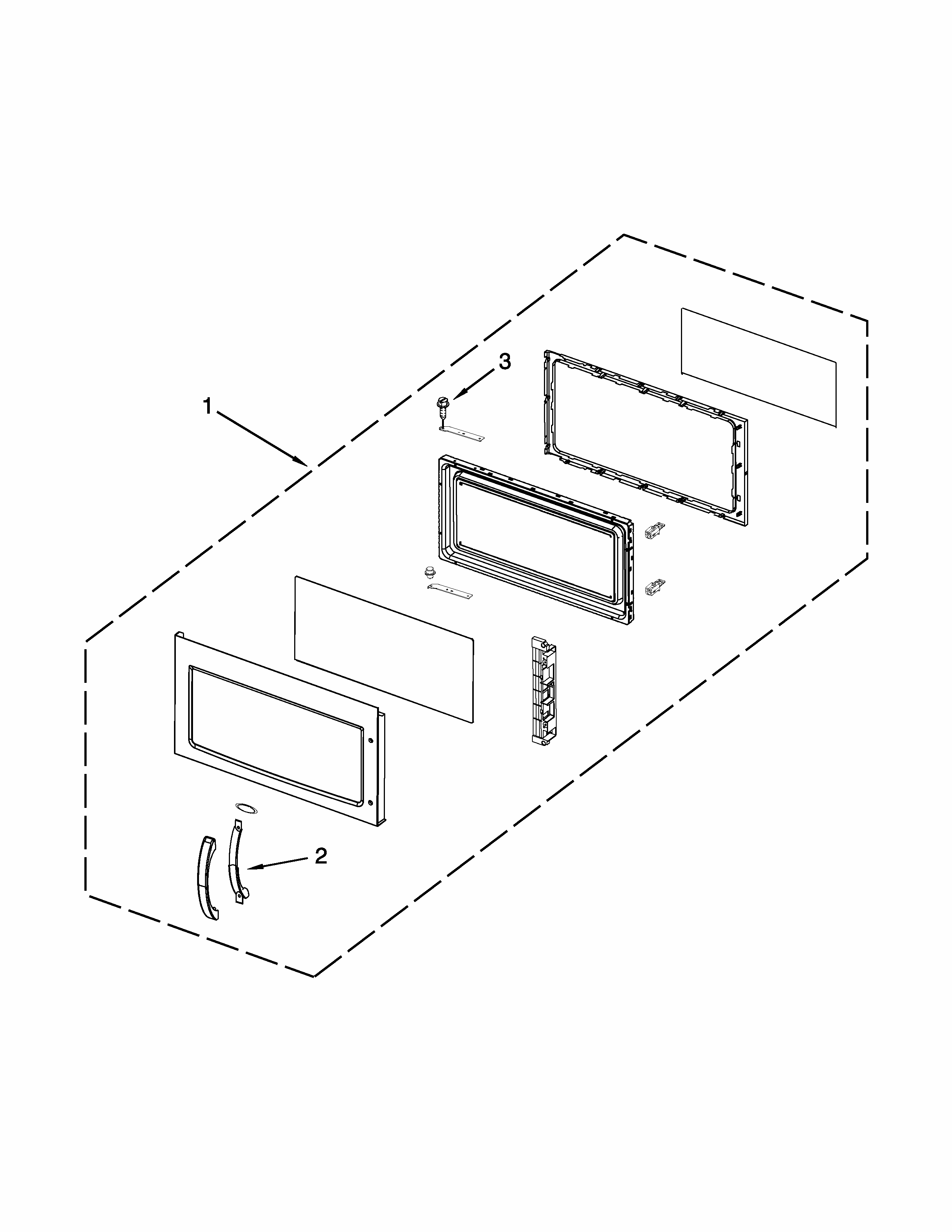 Door Parts Diagram and Parts List for IMH2205AW2  Whirlpool Microwave