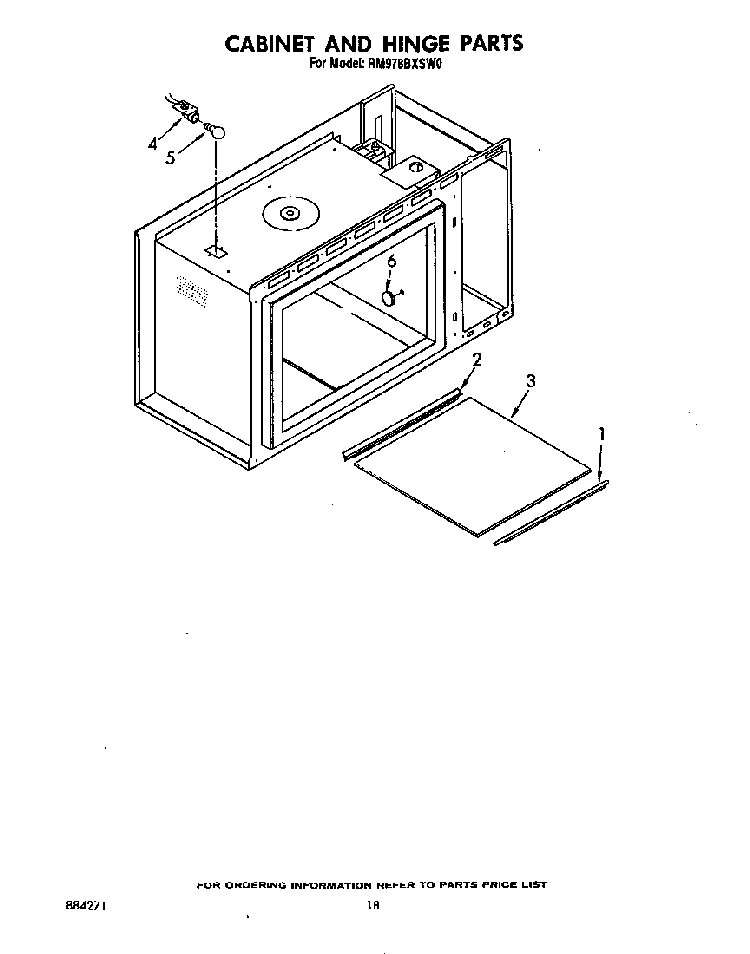 Cabinet And Hinge Diagram and Parts List for RM978BXSN0  Whirlpool Range