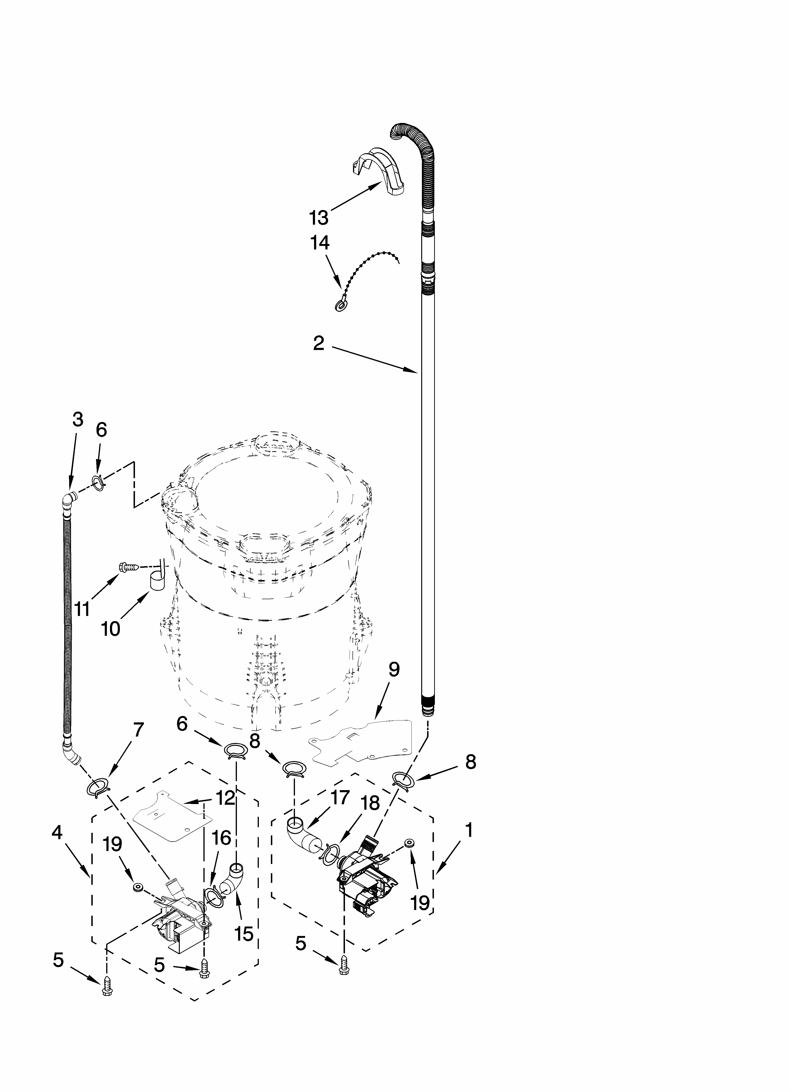 Pump Parts, Optional Parts (not Included) Diagram and Parts List for 11027086600  Kenmore Washer