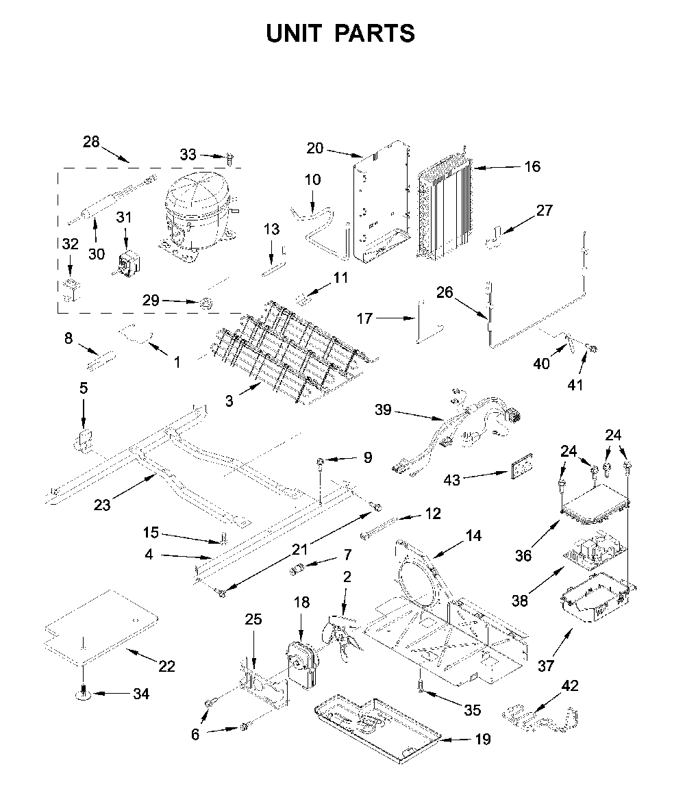 Unit parts Diagram and Parts List for WRS325SDHW04  Whirlpool Refrigerator