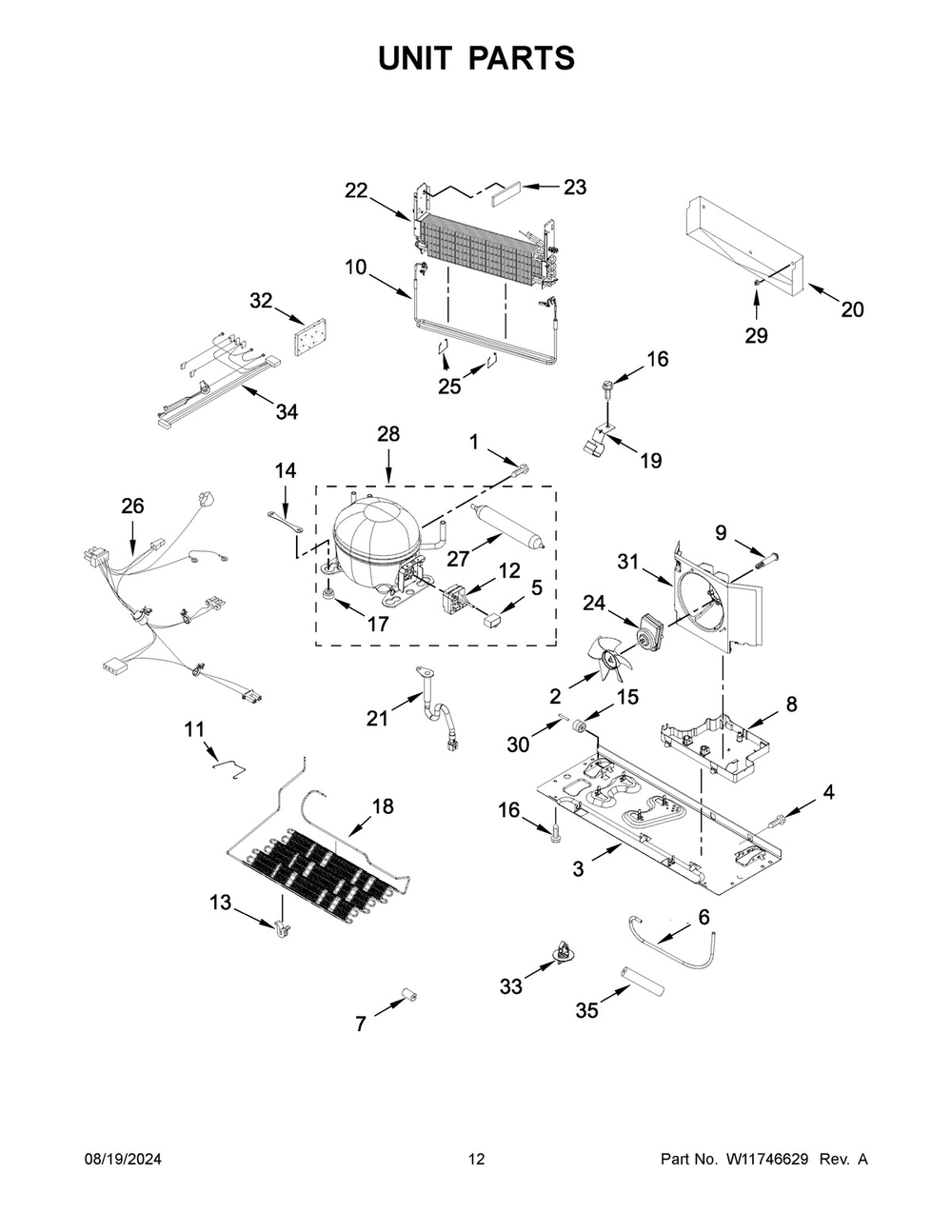 07 - Unit Parts Diagram and Parts List for MFI2570FEB11  Whirlpool Refrigerator