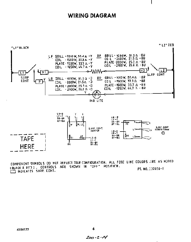 Wiring Diagram Diagram and Parts List for N3257*1  Roper Range