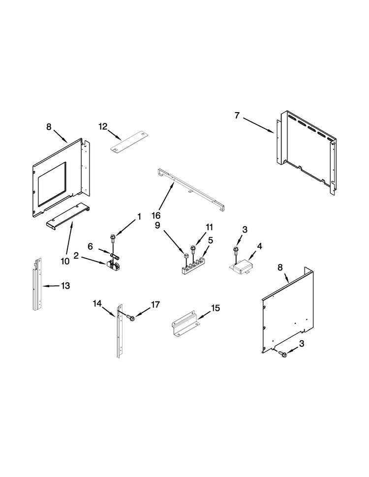 Top Venting Parts Diagram and Parts List for WOC54EC7AS01  Whirlpool Microwave