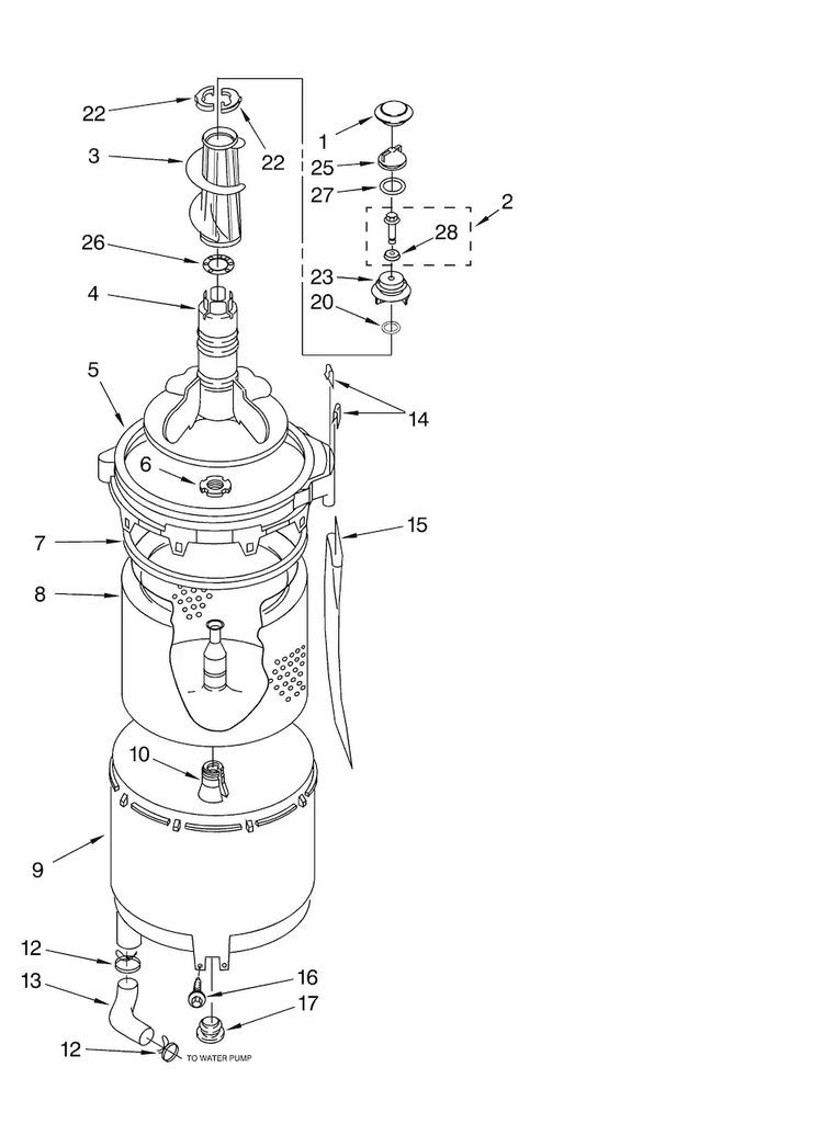 Tub And Basket Parts Diagram and Parts List for 11088752794  Kenmore Washer Dryer Combo