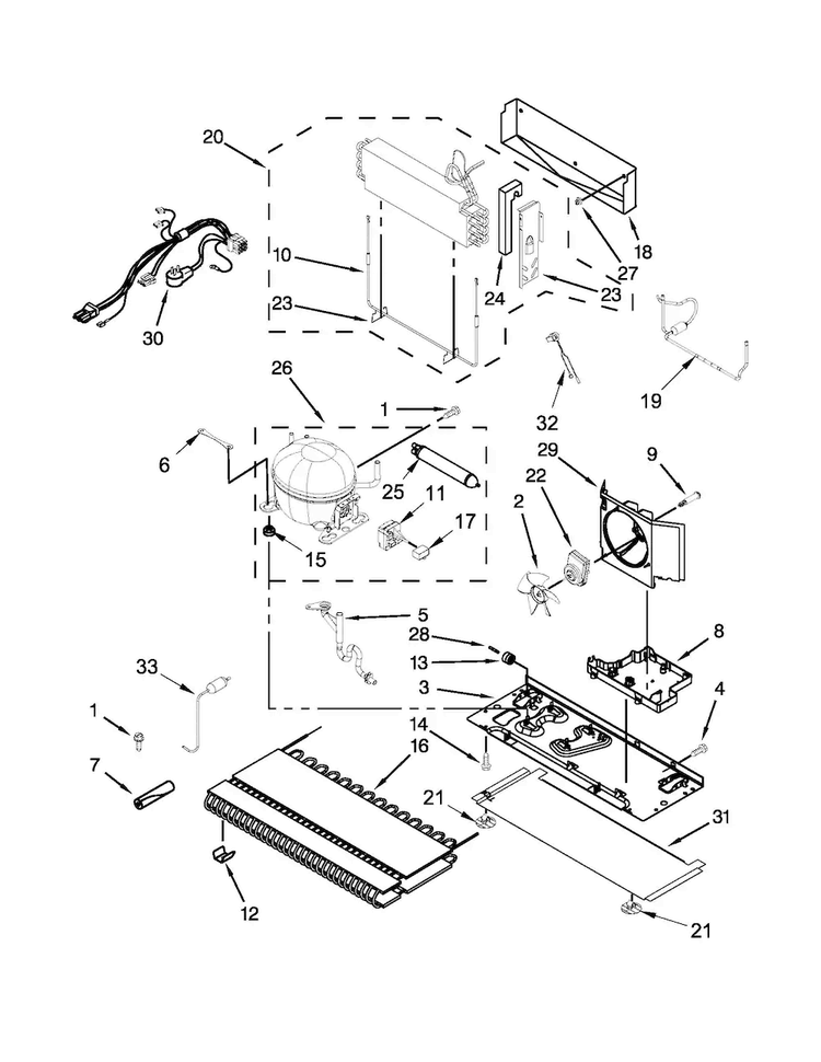 Unit Parts Diagram and Parts List for WRF736SDAT00  Whirlpool Refrigerator
