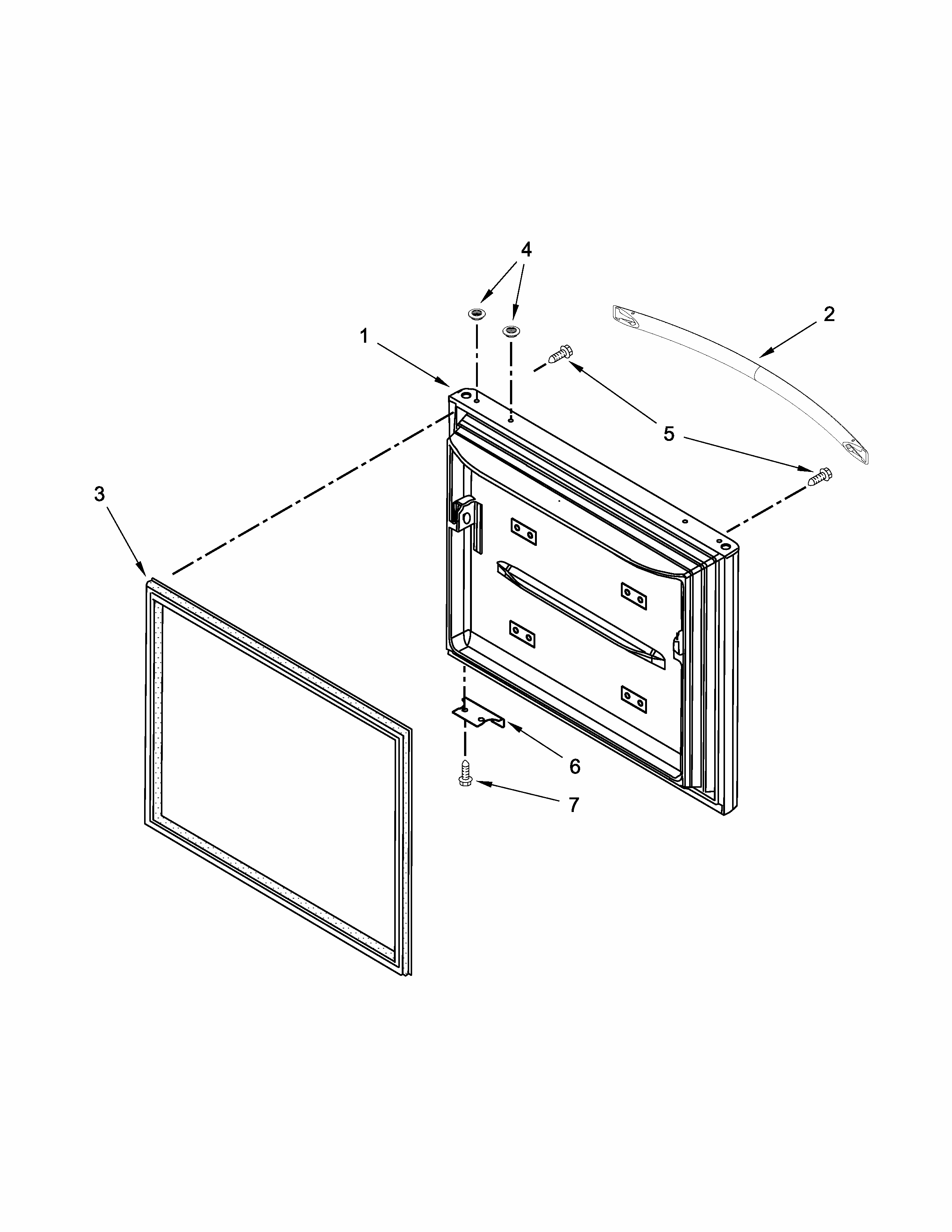 Freezer Door Parts Diagram and Parts List for 59669989014  Kenmore Refrigerator