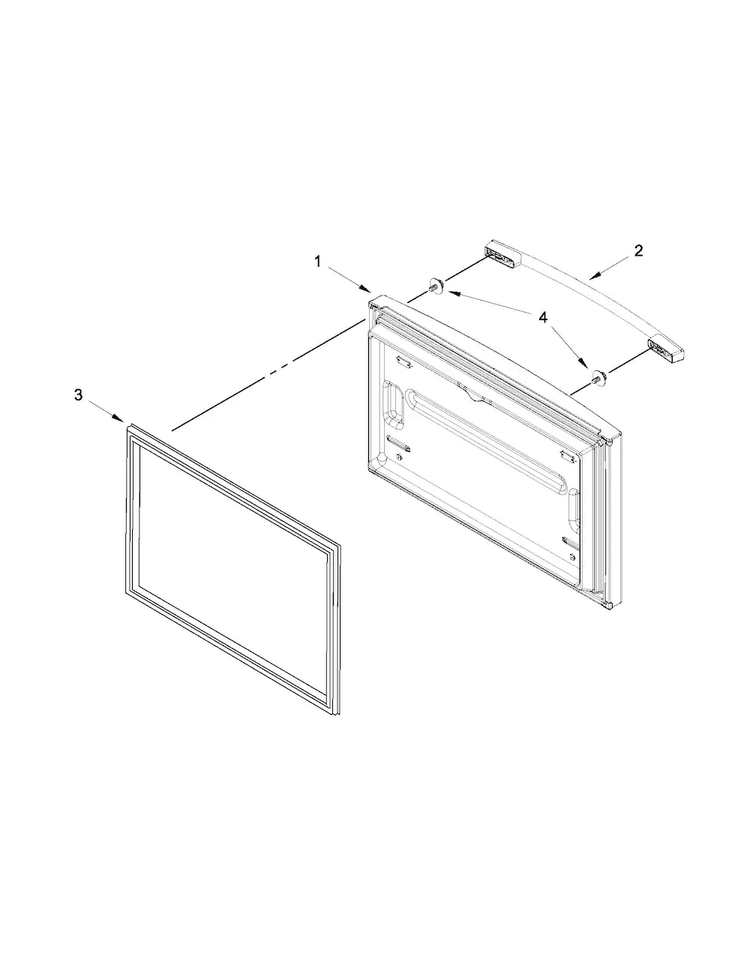 Freezer Door Diagram and Parts List for GX5FHDXVY010  Whirlpool Refrigerator