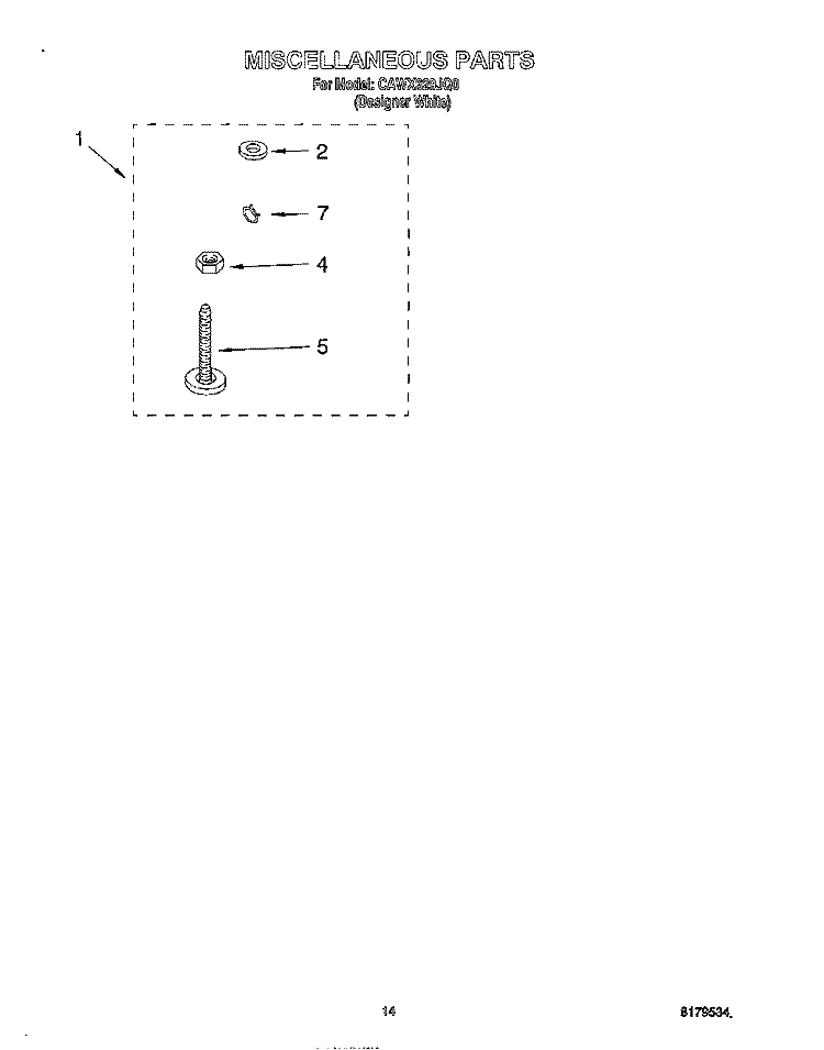 MISCELLANEOUS, OPTIONAL Diagram and Parts List for CAWX629JQ0  Whirlpool Washer