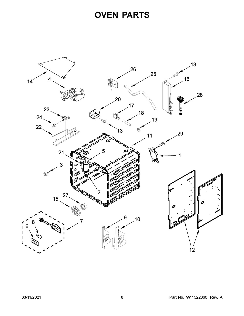 Oven Parts Diagram and Parts List for JDSP536HM01  Whirlpool Range
