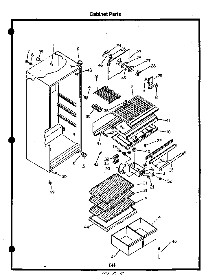 Cabinet Diagram and Parts List for 8617*0A  Roper Refrigerator