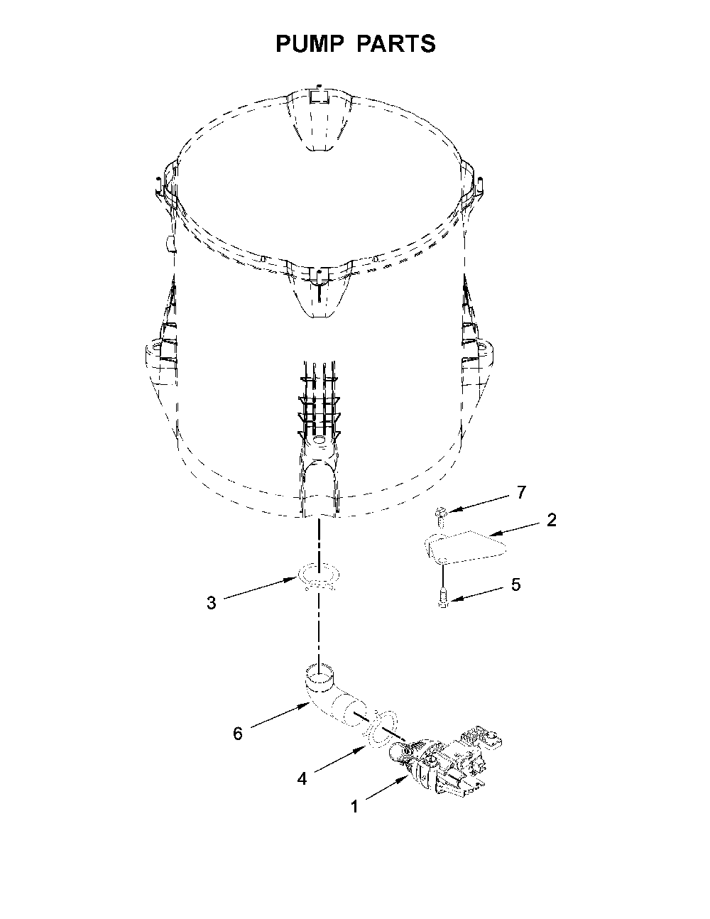 Pump parts Diagram and Parts List for 11028133412  Kenmore Washer