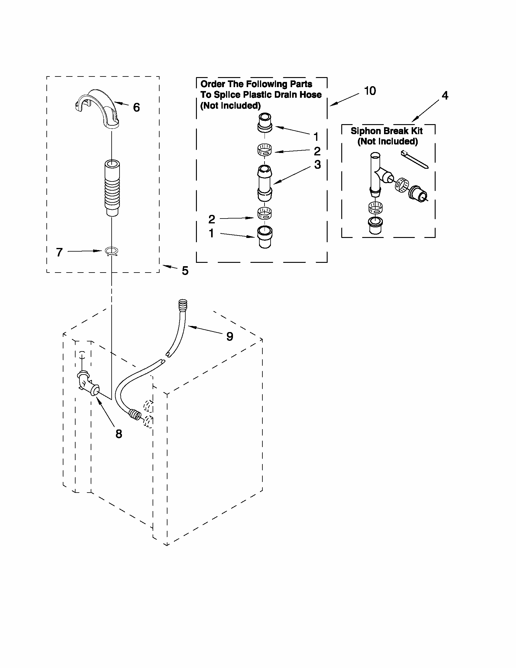 Water System Parts Diagram and Parts List for 1101820299  Kenmore Washer Dryer Combo