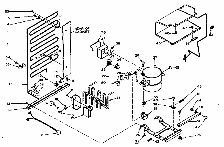 Unit Parts Diagram and Parts List for 106U11AL  Kenmore Refrigerator