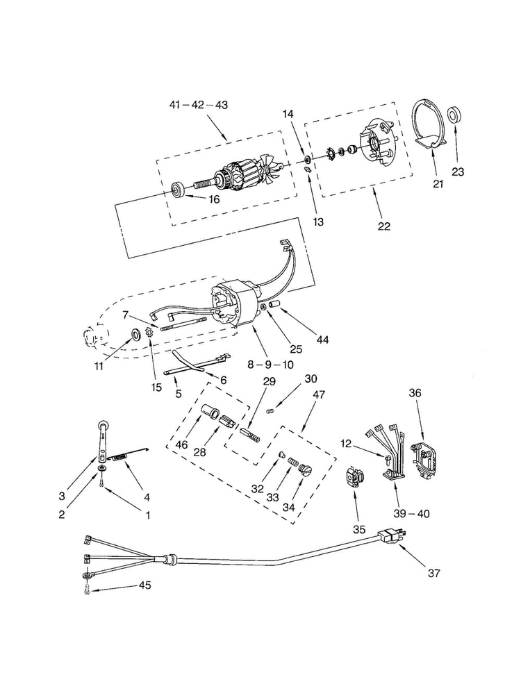 Motor And Control Parts Diagram and Parts List for KSM110  KitchenAid Mixer